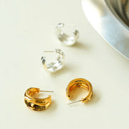 Lustrous Arc Hoop Earrings