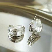 Lustrous Arc Hoop Earrings