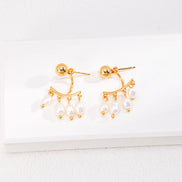 Mini Pearl Charm Stud Earrings