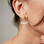 Mini Pearl Charm Stud Earrings