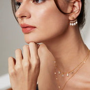 Mini Pearl Charm Stud Earrings