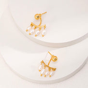 Mini Pearl Charm Stud Earrings