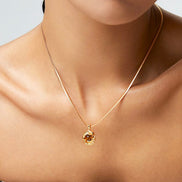 Mini Ridge Gemstone Pendant Necklace