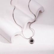 Mini Ridge Gemstone Pendant Necklace