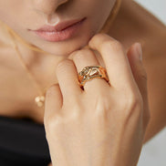 Molten Chunk Open Ring