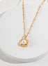 Molten Cube Pearl Pendant Necklace