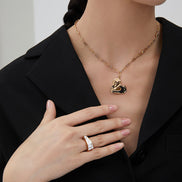Heart Pendant Paperclip Chain Necklace