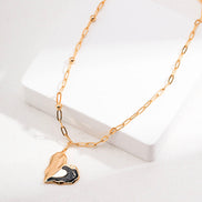 Heart Pendant Paperclip Chain Necklace