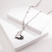 Heart Pendant Paperclip Chain Necklace