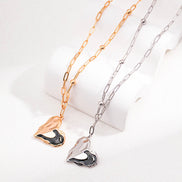 Heart Pendant Paperclip Chain Necklace