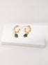 Molten Malachite Drop Hoop Earrings