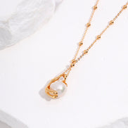 Molten Pearl Drop Pendant Necklace