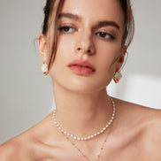 Molten Pearl Drop Pendant Necklace
