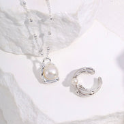 Molten Pearl Drop Pendant Necklace