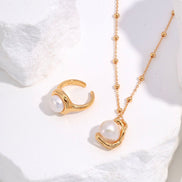 Molten Pearl Drop Pendant Necklace