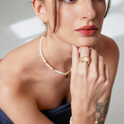 Molten Pearl Sculptural Open Ring