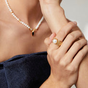 Molten Pearl Sculptural Open Ring