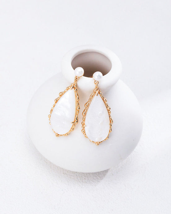 Molten Shell Drop Charm Earrings