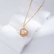 Molten Wrap Pearl Pendant Necklace