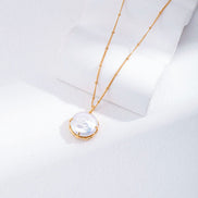 Molten Wrap Pearl Pendant Necklace
