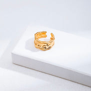 Molten Chunk Open Ring