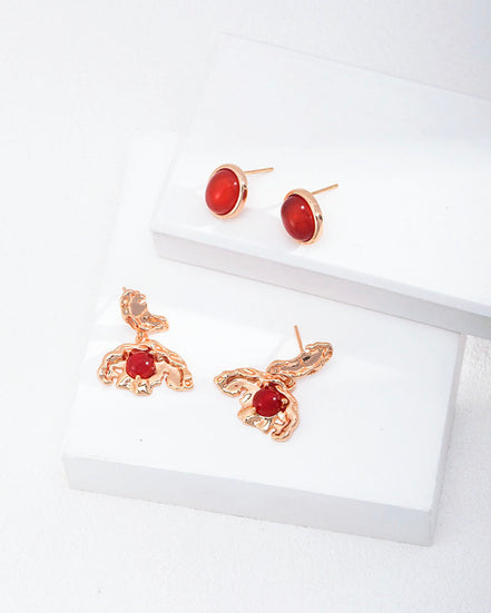 Molten Ember Agate Earrings