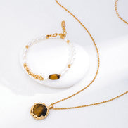 Molten Gemstone Pendant Necklace