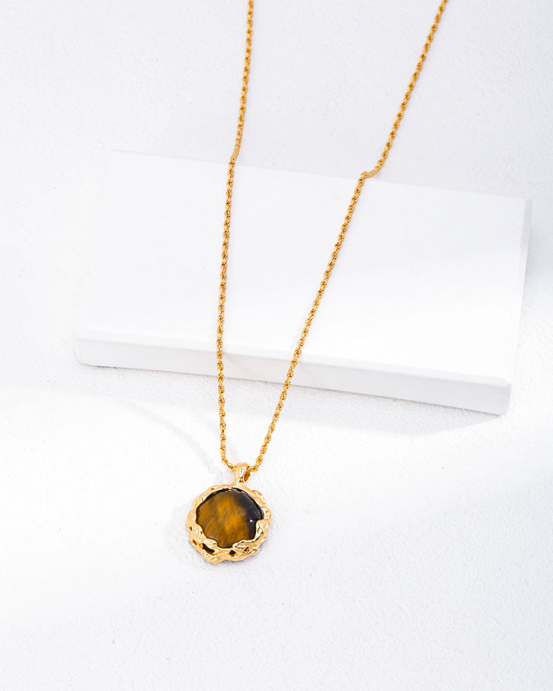 Molten Gemstone Pendant Necklace