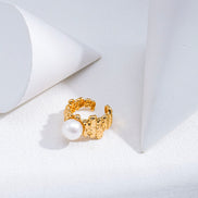 Molten Pearl Sculptural Open Ring