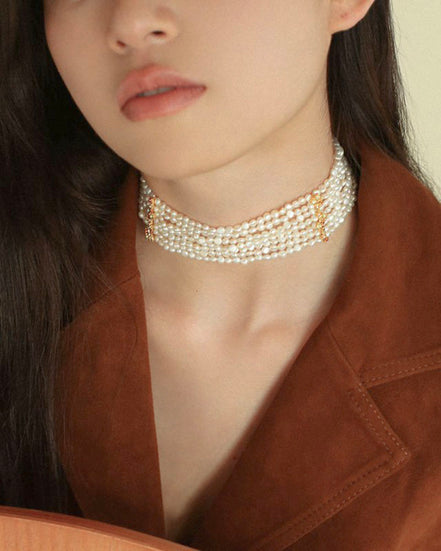 Multilayer Pearl Choker