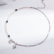 Moon Star Pearl Charm Necklace