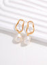 Ovate Hoop Pearl Drop Earrings