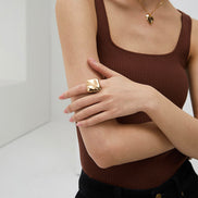 Oversize Square Open Ring
