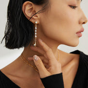 Pearl Beaded Drop Earrings