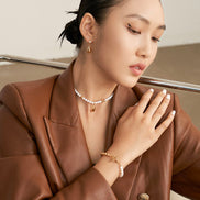 Pearl Beaded T-Bar Bracelet