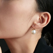 Pearl Drop Mini Hoop Earrings
