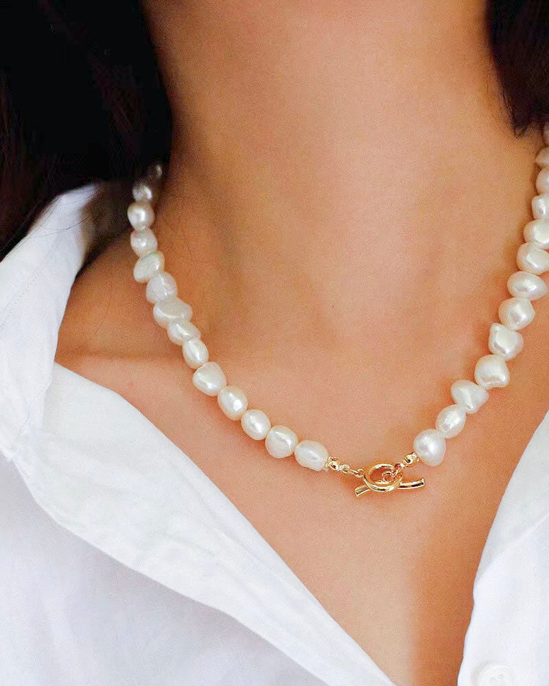 Pearl Snake Chain Necklace