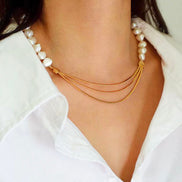 Pearl Snake Chain Necklace