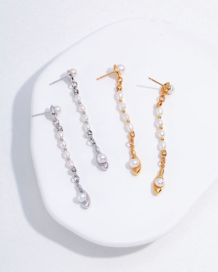 Pearl Beaded Drop Earrings