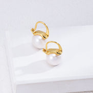 Pearl Drop Mini Hoop Earrings