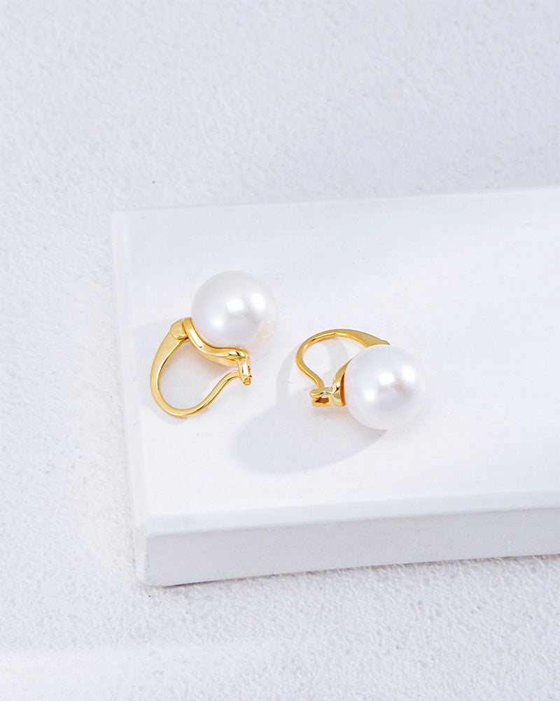 Pearl Drop Mini Hoop Earrings