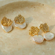 Petal Baroque Pearl Drop Earrings