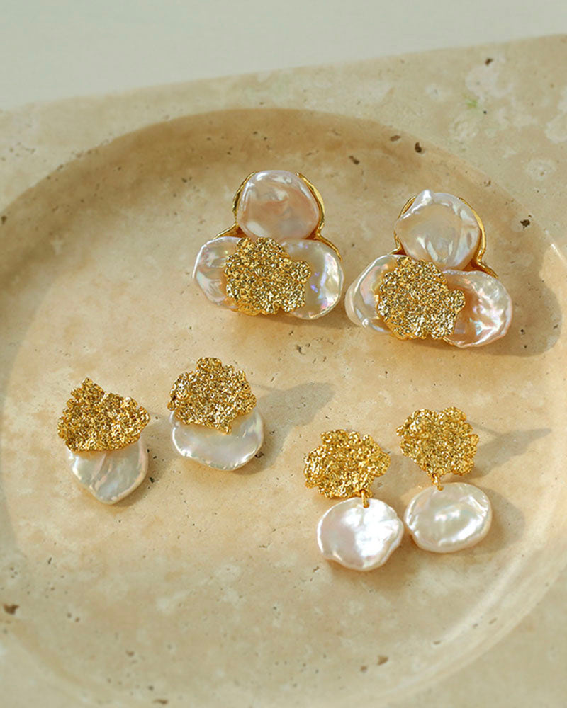 Petal Baroque Pearl Drop Earrings