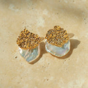 Petal Baroque Pearl Stud Earrings