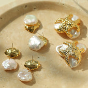 Petal Baroque Pearl Stud Earrings