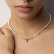 Pure Grace Emerald Drop Necklace