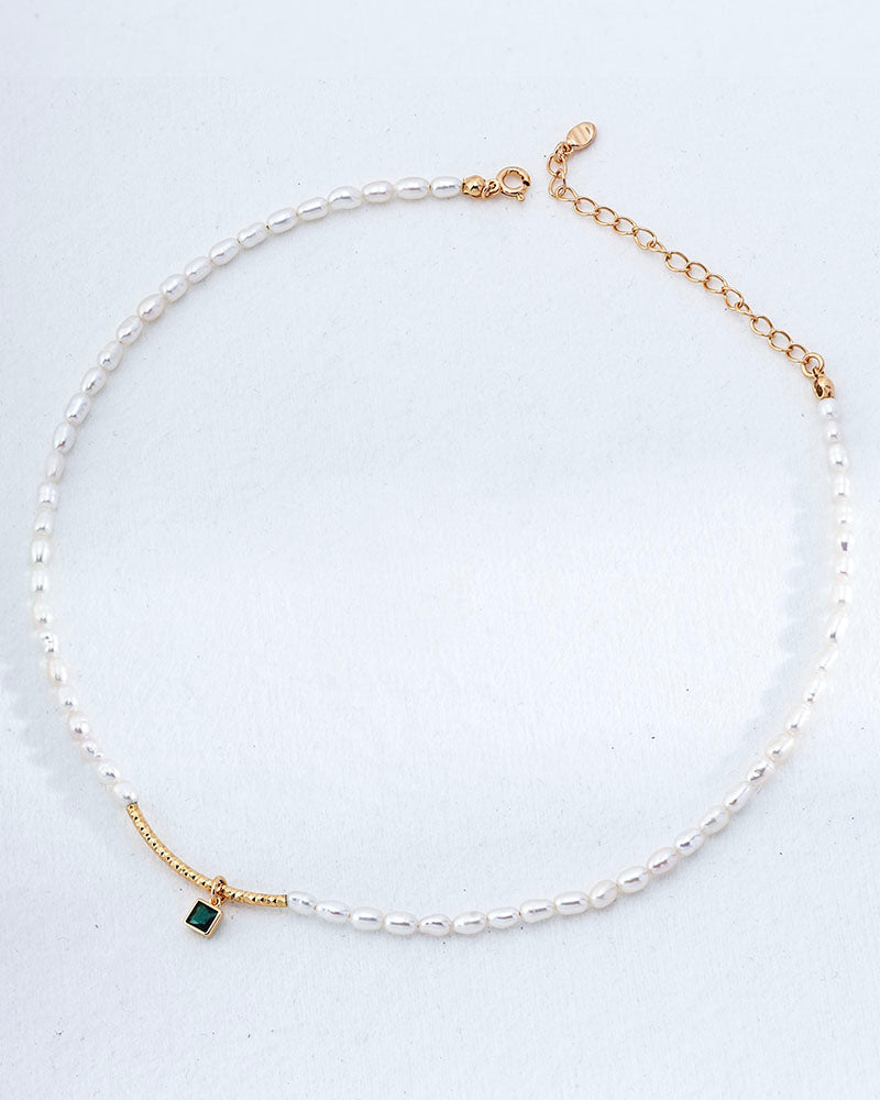 Pure Grace Emerald Drop Necklace