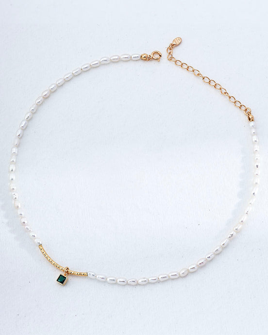 Pure Grace Emerald Drop Necklace