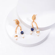 Quiet Orbit Lapis Earrings
