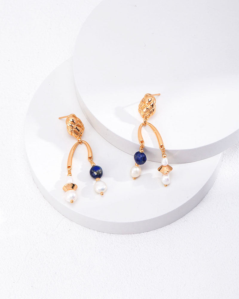 Quiet Orbit Lapis Earrings